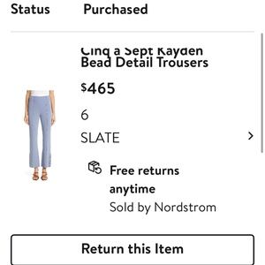 Cinque a sept. Elegant, Slate color beaded detail pants